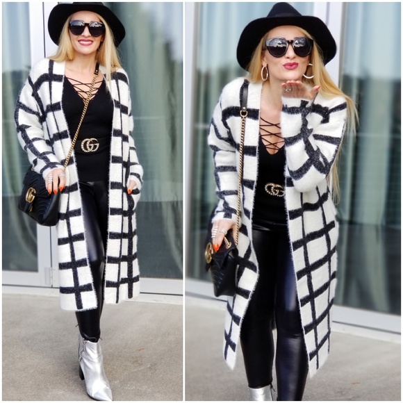 RESTOCK LAVINIA Grid Print Cardigan - Picture 2 of 6